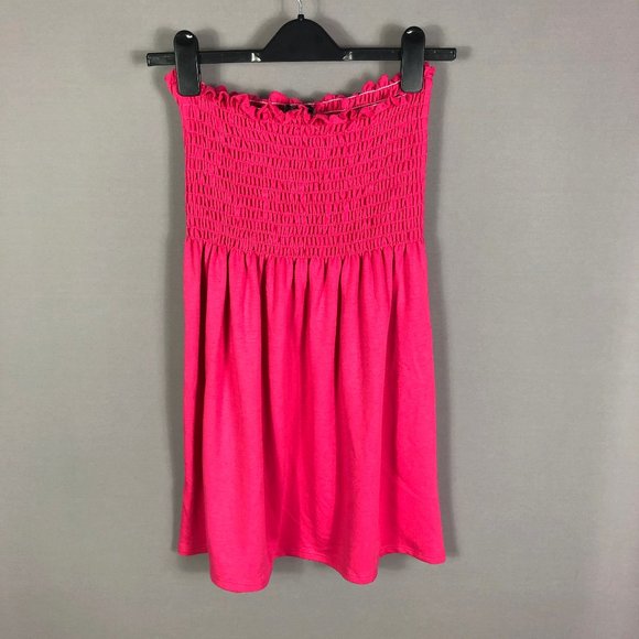 Velvet Torch Pink Smocked Strapless Mini Dress Size Small - Picture 3 of 5